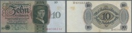 Deutschland - Deutsches Reich Bis 1945: 10 Reichsmark, 11.10.1924, Nr. U/B6546242, Fleckig, Erh. II- - Autres & Non Classés