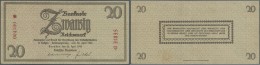 Deutschland - Deutsches Reich Bis 1945: 20 Reichsmark 1945 Ro.184b Mit 6-stelliger Kennummer, Selten, Vertikal Gefaltet, - Other & Unclassified