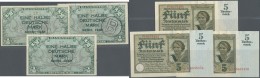 Deutschland - Bank Deutscher Länder + Bundesrepublik Deutschland: Kleines Lot Mit 3 Banknoten Zu 1/2 DM 1948 Mit "B - Other & Unclassified