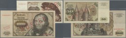Deutschland - Bank Deutscher Länder + Bundesrepublik Deutschland: Set Von 2 Musternoten Mit 50 Mark 1970 Und 1000 M - Sonstige & Ohne Zuordnung