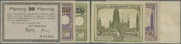 Deutschland - Nebengebiete Deutsches Reich: Danzig : 50 Pf., 10.8.1914, Wz. Schuppen, KN 5stellig, Erh. III; 50 Pf., 15. - Autres & Non Classés