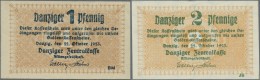 Deutschland - Nebengebiete Deutsches Reich: Danzig: 1 Und 2 Pfennig 1923 Ro.811 & Ro.812, Beide In Leicht Gebrauchte - Autres & Non Classés