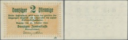 Deutschland - Nebengebiete Deutsches Reich: Danzig: 2 Gulden 1923 Ro.812, Ungefaltet, Leichte Spur Eine Büroklammer - Autres & Non Classés