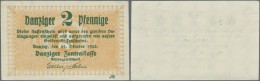 Deutschland - Nebengebiete Deutsches Reich: Danzig: 2 Gulden 1923 Ro.812, Ungefaltet, Leichte Spur Eine Büroklammer - Other & Unclassified