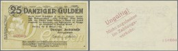 Deutschland - Nebengebiete Deutsches Reich: Danzig: 25 Gulden 1923 Ro.821M Muster, Mit Nullnummer #00000, Ungefaltet, Nu - Autres & Non Classés
