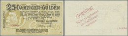 Deutschland - Nebengebiete Deutsches Reich: Danzig: 25 Gulden 1923 Ro.821M Muster, Mit Nullnummer #00000, Ungefaltet, Nu - Other & Unclassified