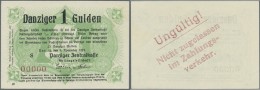 Deutschland - Nebengebiete Deutsches Reich: Danzig: 1 Gulden 1.11.1923 Ro.828, MUSTER, Nullnummer #00000, Mit Einer Leic - Sonstige & Ohne Zuordnung