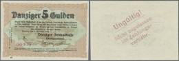 Deutschland - Nebengebiete Deutsches Reich: Danzig: 5 Gulden 1.11.1923 MUSTER Ro.830, Mit Nullnummer #00000, Nicht Im Ro - Sonstige & Ohne Zuordnung