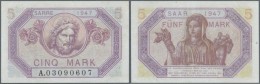 Deutschland - Nebengebiete Deutsches Reich: Saar: 5 Mark 1947, Ro.869 In Gebrauchter Erhaltung, Sehr Schöne Farbfri - Sonstige & Ohne Zuordnung