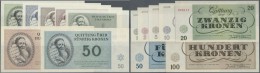 Deutschland - Konzentrations- Und Kriegsgefangenenlager: Ghetto Theresienstadt Set With 7 Banknotes 1, 2, 5, 10, 20, 50 - Autres & Non Classés