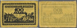 Deutschland - Notgeld Besonderer Art: Bielefeld, 100 Mark, 15.7.1921, Gelbe Seide, Umschrift "Französischer Vertrag - Sonstige & Ohne Zuordnung