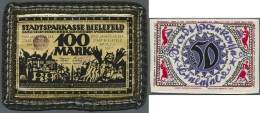 Deutschland - Notgeld Besonderer Art: Bielefeld, 100 Mark, 15.7.1921, Seide, Blaßgoldfarben, Mit Borte, Ohne Datum - Sonstige & Ohne Zuordnung