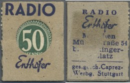 Deutschland - Briefmarkennotgeld: München, Radio Enthofer, 50 Pf. Ziffer Kontrollrat (ca. 1947), Einheitsausgabe De - Sonstige & Ohne Zuordnung