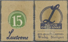 Deutschland - Briefmarkennotgeld: Nürnberg, Lactrone Natur-Getränke, 15 Pf. Ziffer Kontrollrat Grün (ca. - Sonstige & Ohne Zuordnung