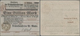 Deutschland - Reichsbahn / Reichspost: München, Oberpostdirektion, 1 Billion Mark, 26.10.1923 (brauner Hochdruckste - Autres & Non Classés