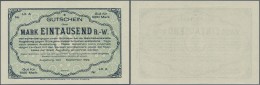 Deutschland - Notgeld - Bayern: Augsburg, Stadt, 1000 Mark, September 1922, Unterdruck Blaugrau, Lit. A, Mit Wasserzeich - Lokale Ausgaben