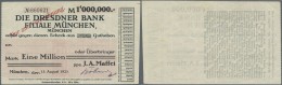 Deutschland - Notgeld - Bayern: München, J. A. Maffei, 1 Mio. Mark, 13.8.1923, Vollständig Gedruckter Scheck A - [11] Emissions Locales
