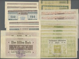 Deutschland - Notgeld - Bayern: Traunstein, Stadt, 1, 5, 20, 50 Mio. Mark, 10.8.1923, 100 Mio. Mark, 24.10.1923; Bezirks - Lokale Ausgaben