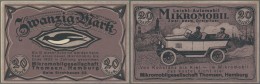 Deutschland - Notgeld - Hamburg: Hamburg, Thomsen Mikromobilgesellschaft, 20 Mark, O. D., Erh. I- - Lokale Ausgaben