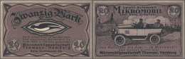 Deutschland - Notgeld - Hamburg: Hamburg, Thomsen Mikromobilgesellschaft, 20 Mark, O. D., Erh. I- - [11] Local Banknote Issues