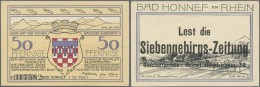 Deutschland - Notgeld - Rheinland: Bad Honnef Am Rhein, Verkehrsverein, 50 Pf., 1.10.1921, Schein "Rommersdorf" Mit Rs. - Lokale Ausgaben