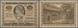 Deutschland - Notgeld - Rheinland: Remagen, Glocken-Bazar, 50 Pf., 9.10.1921, Mit Aufdruck "Freude Dieser Stadt Bedeute - [11] Local Banknote Issues