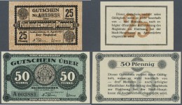 Deutschland - Notgeld - Sachsen-Anhalt: Aschersleben, Stadt, 25, 50 Pf., 14.4.1917, Beide Scheine Mit A Vor Der KN, Erh. - Lokale Ausgaben