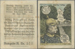 Deutschland - Notgeld - Sachsen-Anhalt: Parey, Spar- Und Creditbank, 50 Pf., 1.4. - 30.6.1921, Ausgabe A, KN 513, Erh. I - Lokale Ausgaben