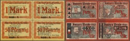 Deutschland - Notgeld - Sachsen-Anhalt: Parey, Spar- Und Creditbank, Sonnenwende 1921 - 1.4.1922, Viererblock Mit Je 2 X - [11] Local Banknote Issues