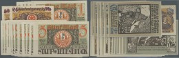 Deutschland - Notgeld - Westfalen: Wiedenbrück, Stadt, 25, 50 Pf., 6 X 1, 6 X 2, 6 X 5 Mark, 1.7.1921, Erh. I, I-, - Autres & Non Classés