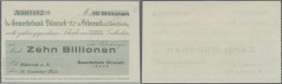 Deutschland - Notgeld - Württemberg: Biberach, Gewerbebank, 10 Billionen Mark, 15.11.1923, Gedruckter Eigenscheck, - Lokale Ausgaben