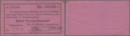 Deutschland - Notgeld - Württemberg: Frickenhausen, Chr. H. Bacher, Schuhfabriken, 100 Tsd. Mark, 22.8.1923, Datum - Lokale Ausgaben