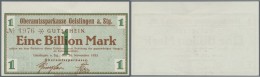 Deutschland - Notgeld - Württemberg: Geislingen, Oberamtssparkasse, 1 Billion Mark, 20.10.1923, Druckfirma "MAURER' - [11] Local Banknote Issues