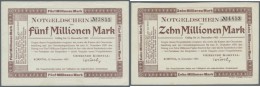 Deutschland - Notgeld - Württemberg: Korntal, Gemeinde, 5, 10 Mio. Mark, 12.9.1923, Erh. II, Total 2 Scheine - Lokale Ausgaben