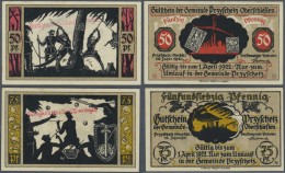 Deutschland - Notgeld - Ehemalige Ostgebiete: Przyschetz, Oberschlesien, Gemeinde, 50, 75 Pf., 1921, Mit Rs. Rotem Stemp - Autres & Non Classés