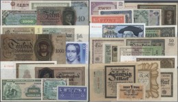 Deutschland - Sonstige: Sammelalbum Mit Ca.345 Banknoten Deutsches Reich, Inflation, Weimarer Republik, Wehrmachtszahlun - Other & Unclassified