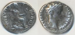 Tiberius (14 - 37): AR Denar, Lugdunum. Belorbeerter Kopf Rechts. Rs.Sitz. Livia Mit Zepter Und Olivenzweig Rechts. 3,68 - Les Julio-Claudiens (-27 à 69)