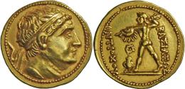 Baktrien: Diodotus I. Ca. 255-235 V. Chr.: Gold-Stater Mit Titel Antiochus II; 8,04 G, Bearbeitete Felder, Sehr Sch&ouml - Grecques