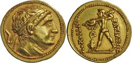 Baktrien: Diodotus I. Ca. 255-235 V. Chr.: Gold-Stater Mit Titel Antiochus II; 8,04 G, Bearbeitete Felder, Sehr Sch&ouml - Greek
