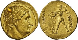 Baktrien: Diodotus I. Ca. 255-235 V. Chr.: Gold-Stater Mit Titel Antiochos II; 8,31 G; Prüfeinhieb Auf Dem Avers, S - Greek