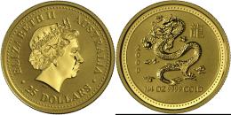 Australien - Anlagegold: 2x GOLD LUNAR: 15 $ Jahr Der Schlange Und 25 $ Jahr Des Drachen 2000, Stempelglanz. - Sonstige & Ohne Zuordnung