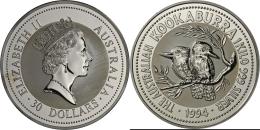 Australien: 30 Dollars 1994, KOOKABURRA, 1 Kilo 999 Silver, In Original Plexikapsel, BU. - Autres & Non Classés