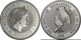 Australien: 30 Dollars 1999, KOOKABURRA, 1 Kilo 999 Silver, In Original Plexikapsel, BU. - Autres & Non Classés
