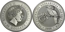 Australien: 30 Dollars 2000, KOOKABURRA, 1 Kilo 999 Silver, In Original Plexikapsel, BU. - Autres & Non Classés