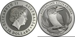 Australien: KOOKABURRA-SET: 2012 10oz (verkratzte Kapsel), 7x 1oz: 2x 1996, 1997, 1999, 2001, 2002 Und 2011. - Sonstige & Ohne Zuordnung