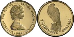 Britisch Virgin Islands: THE GOLD FALCON, 25 Dollar 1984, Minted At The Franklin Mint, USA, Nur 97 Exemplare Gepräg - Kolonien