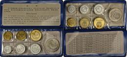 China - Volksrepublik: Kursmünzensatz 1980 Stempelglanz , KM-Ps3, Mit KM 1-3, 15-18 , Im Originaletui / China, 7 Pi - China