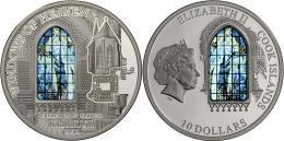 Cook Inseln: WINDOWS OF HEAVEN: Franziskanerkirche "Schöpfungsfenster", 10 Dollars 2012, 50g 925er Silber, Im Schwe - Cookinseln