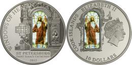 Cook Inseln: WINDOWS OF HEAVEN: Isaakskathedrale St. Petersburg "Auferstehungsfenster", 10 Dollars 2012, 50g 925er Silbe - Cookinseln