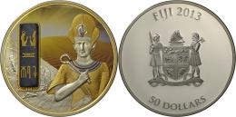 Fidschi Inseln: EGYPTIAN JEWELS: Ramesses II., 50 $ 2013, Auflage Nur 999 Ex., 2 Oz Feinsilber, Im Schweberahmen, PP. - Fiji